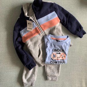 NWT Epic Threads Boys Fleece Sweatsuit 3 Piece Set 3T